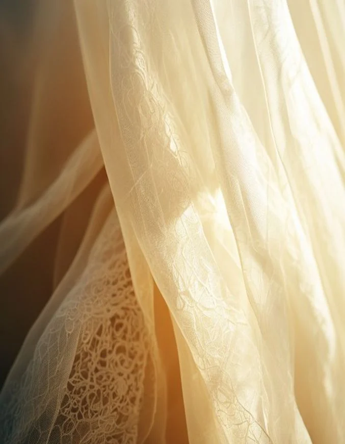 Schleier-Detail, weicher Stoff