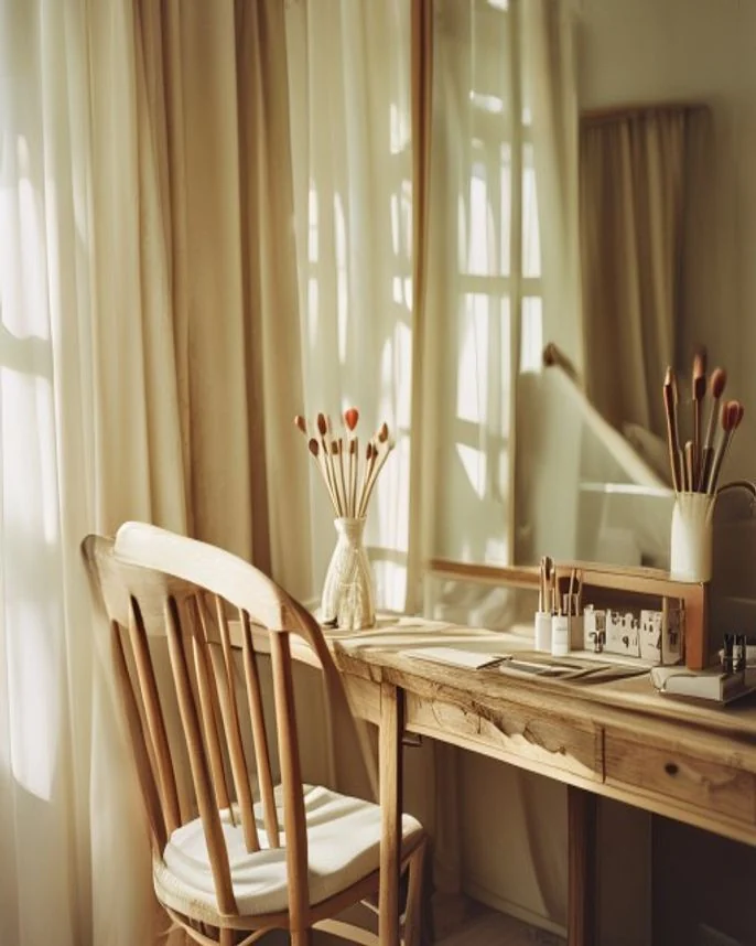Atelier-Eindruck mit Stuhl